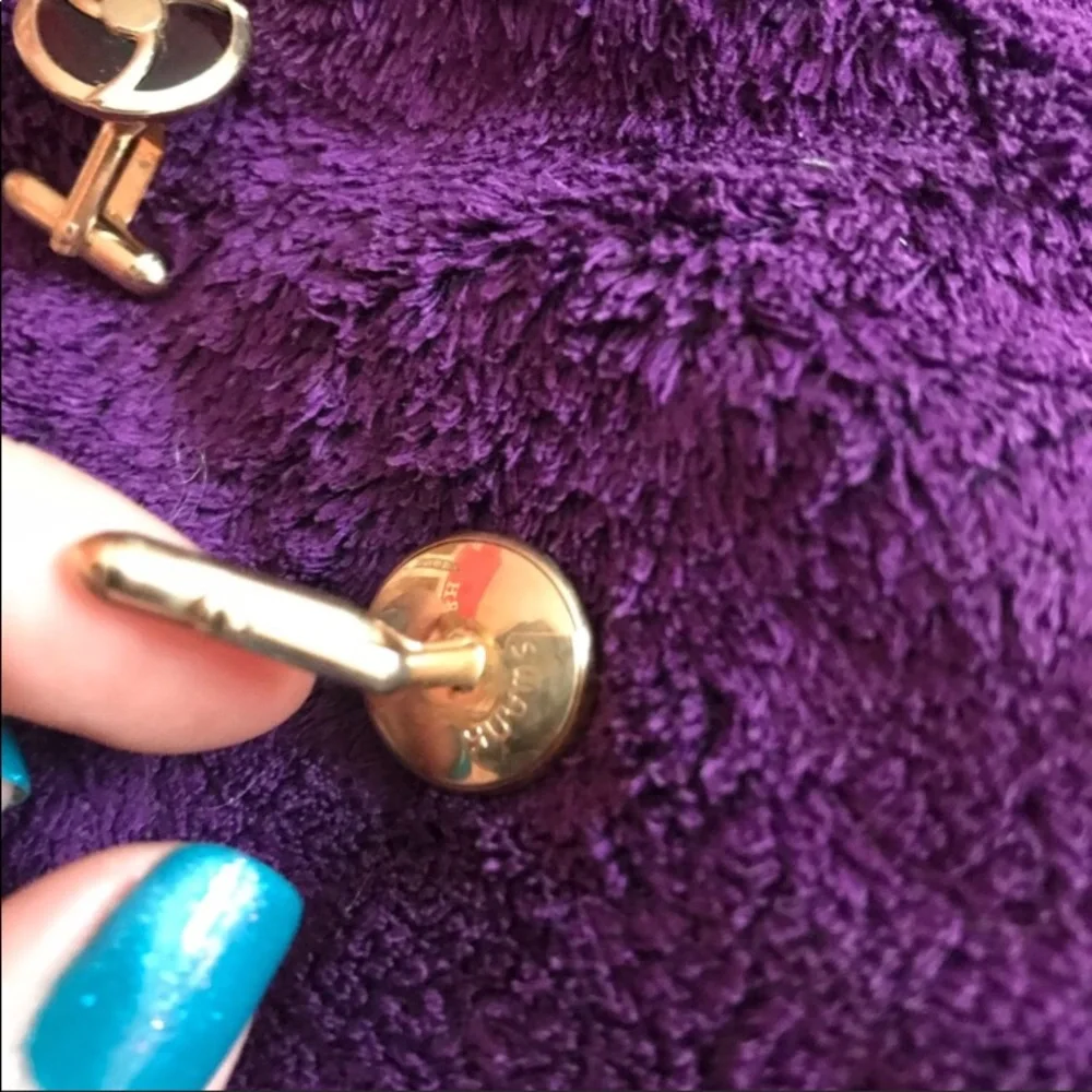 VINTAGE GOLD & RED CUFF LINKS